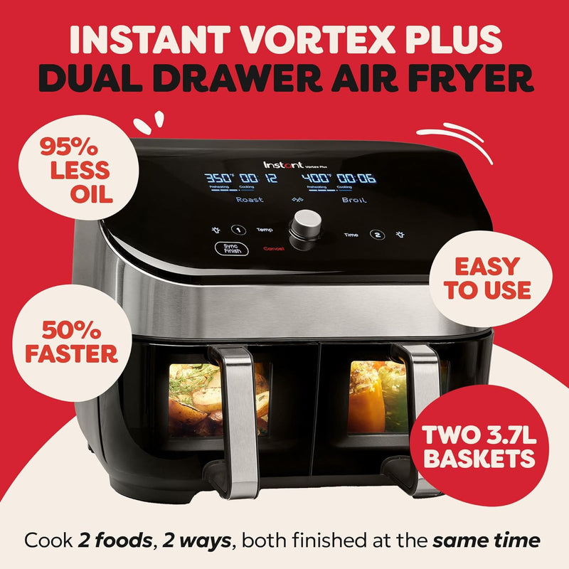 Vortex Dual Air Fryer Large 8L Twin