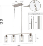 Island Light for Kitchen 4-Light Dining Room Fixture