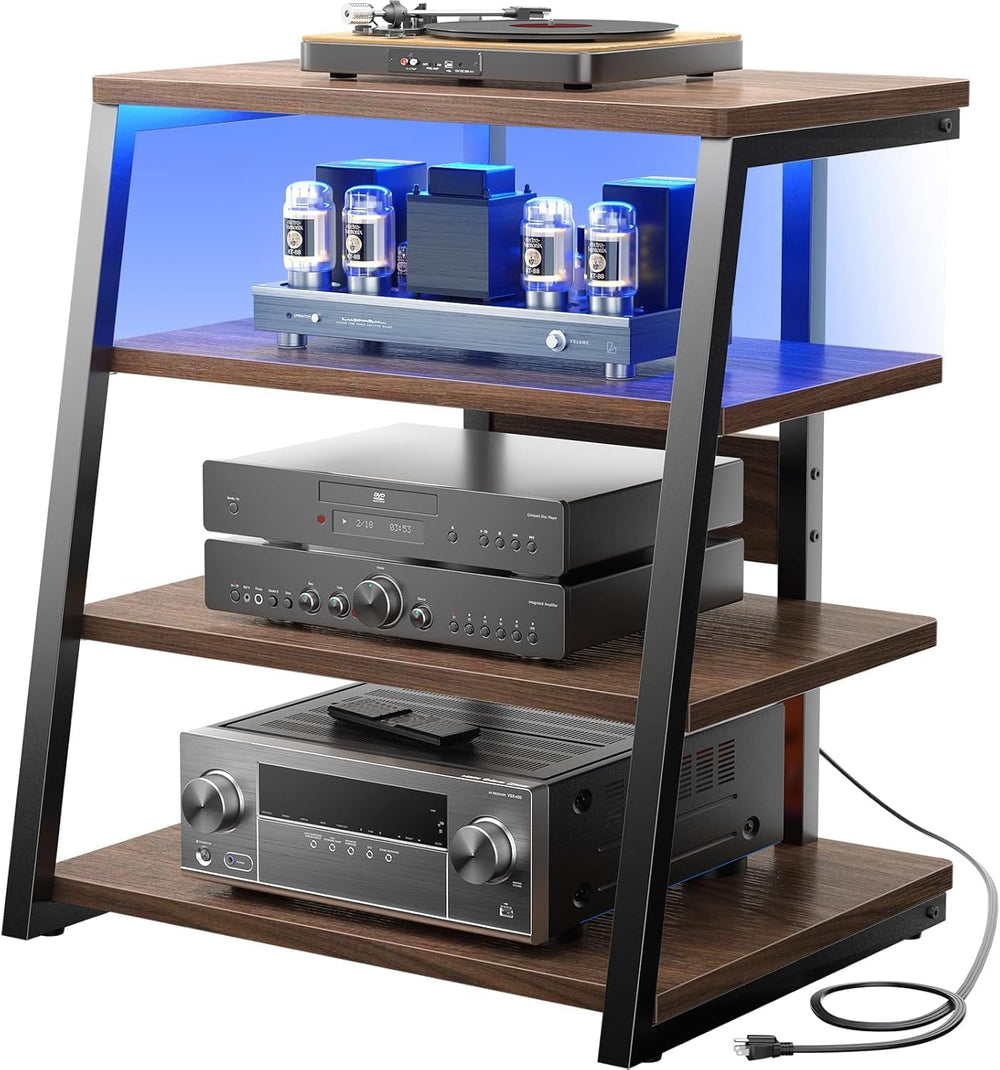 Isunirm Av Media Stand with Outlets 4-Tier Console