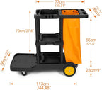 Janitorial Trolley Cleaning on Wheels Utility Service Cart