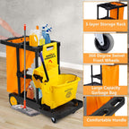 Janitorial Trolley Cleaning on Wheels Utility Service Cart