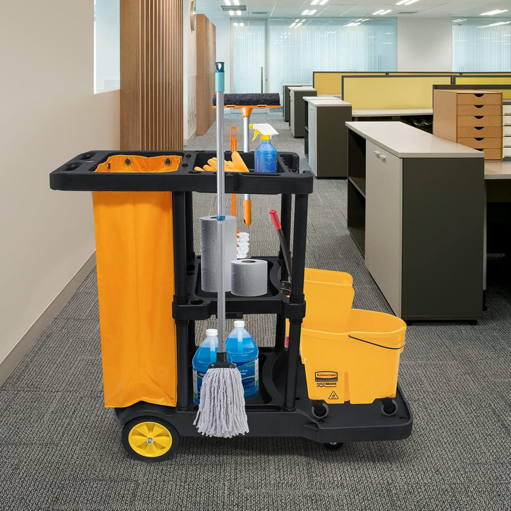 Janitorial Trolley Cleaning on Wheels Utility Service Cart