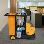 Janitorial Trolley Cleaning on Wheels Utility Service Cart