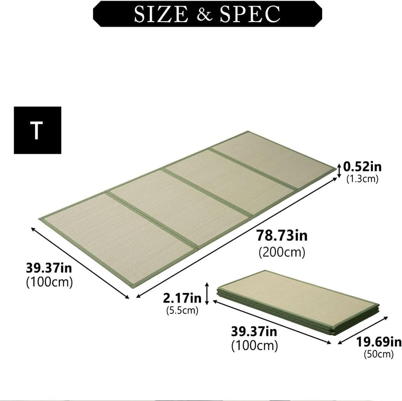 Japanese Tatami Mat Natural Rush Grass Foldable Igusa