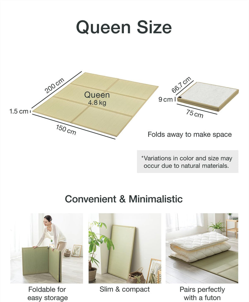 Japanese Tatami Mattress Igusa Mat Folds in Three