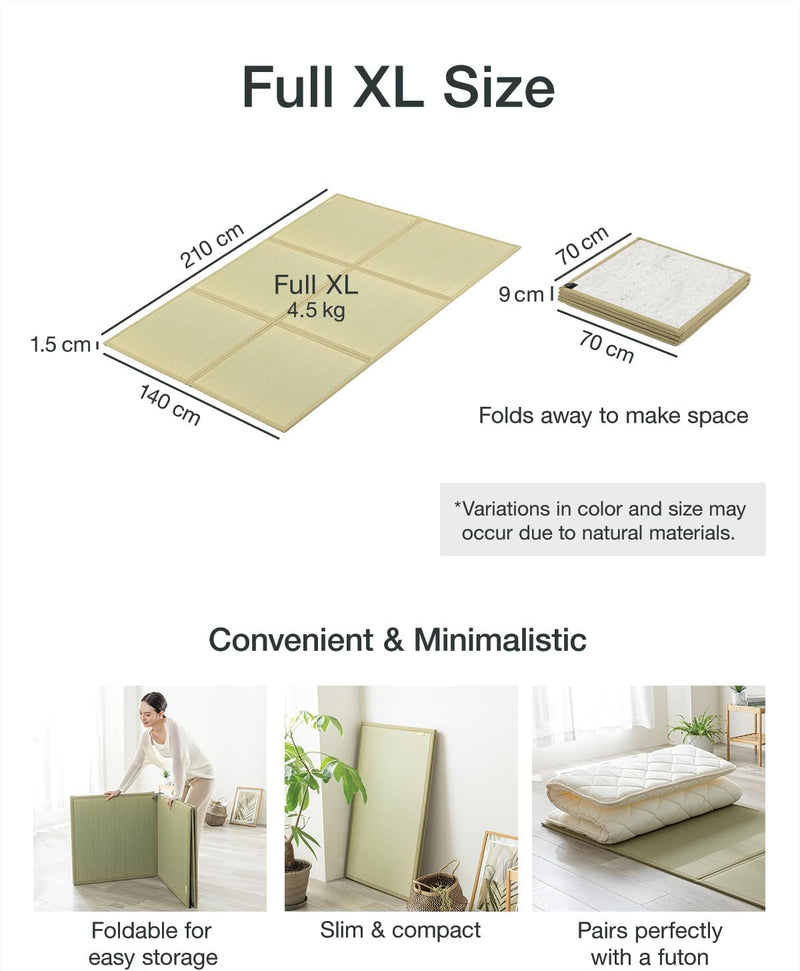 Japanese Tatami Mattress Igusa Mat Folds in Three