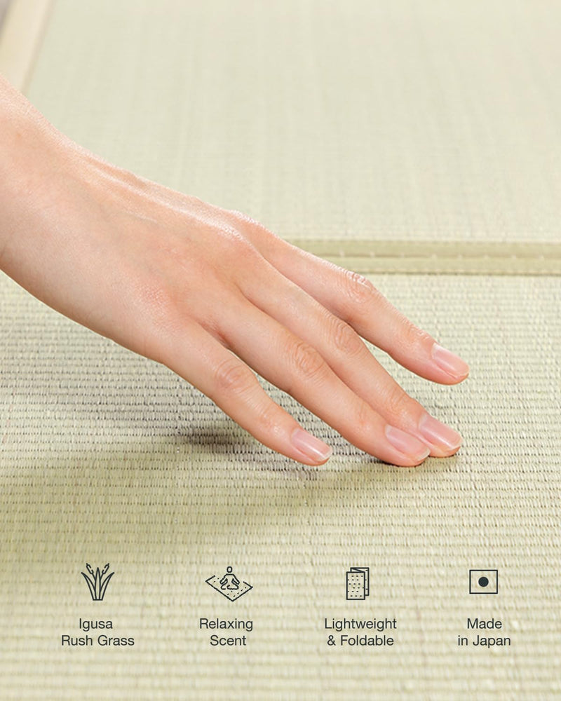 Japanese Tatami Mattress Igusa Mat Folds in Three