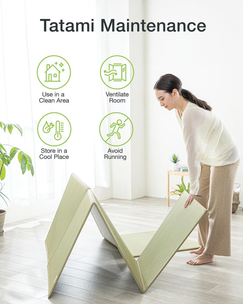 Japanese Tatami Mattress Igusa Mat Folds in Three