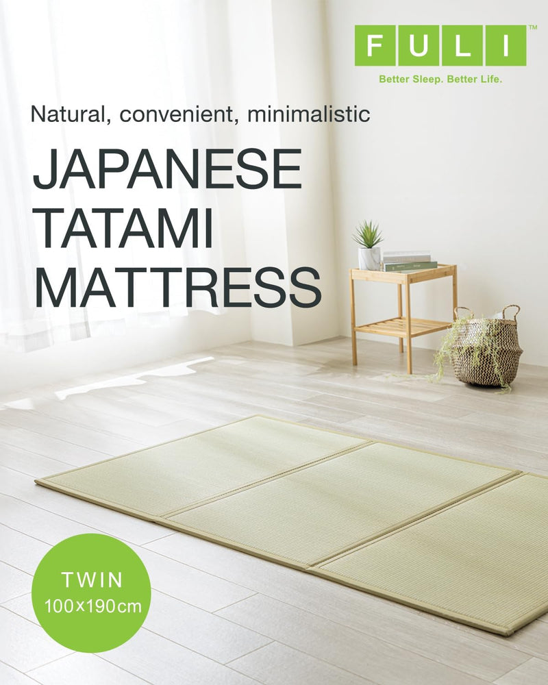Japanese Tatami Mattress Igusa Mat Folds in Three