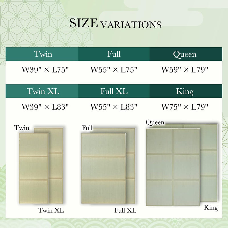Japanese Tatami Mattress Igusa Mat Folds in Three