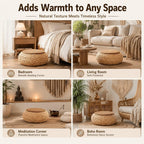 Japanese Zen Round Floor Cushion Handwoven Meditation Seat