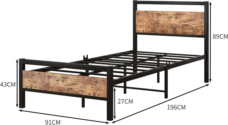 Jelute Size Metal Platform Bed Frame