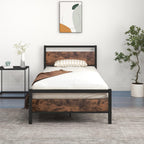 Jelute Size Metal Platform Bed Frame Wooden Headboard