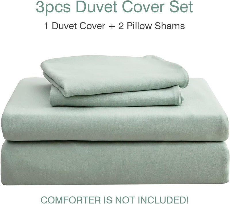 Jersey Knit Duvet Cover Set 100% T-Shirt Cotton