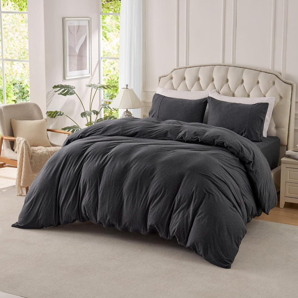 Jersey Knit Duvet Cover Set 100% T-Shirt Cotton