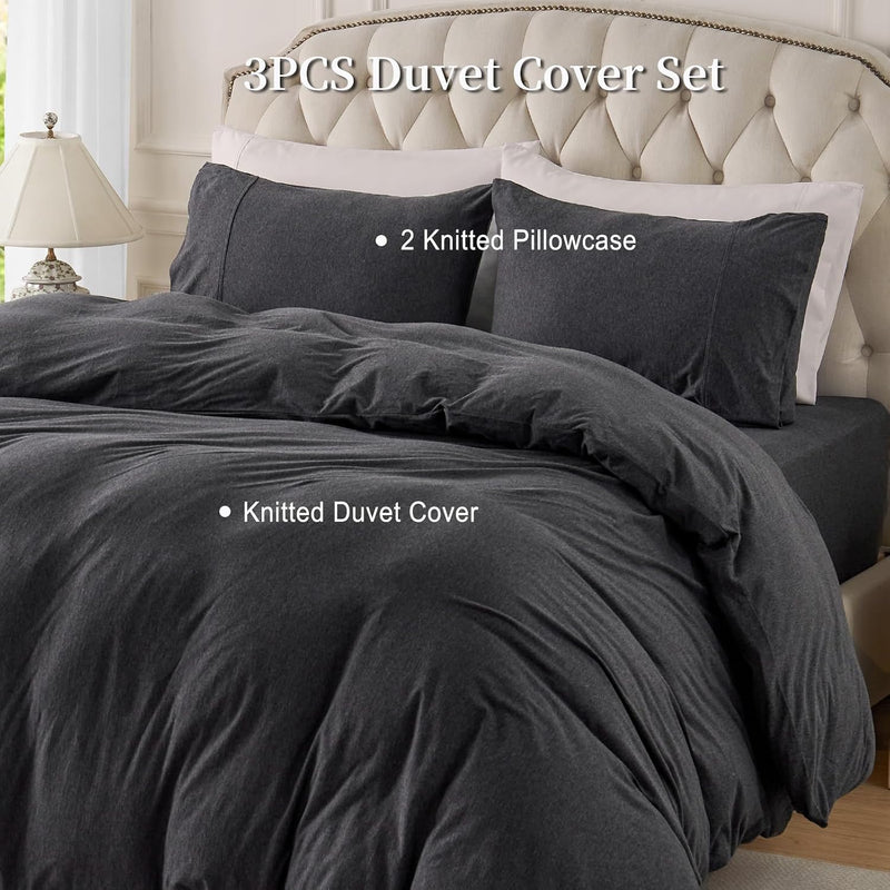 Jersey Knit Duvet Cover Set 100% T-Shirt Cotton