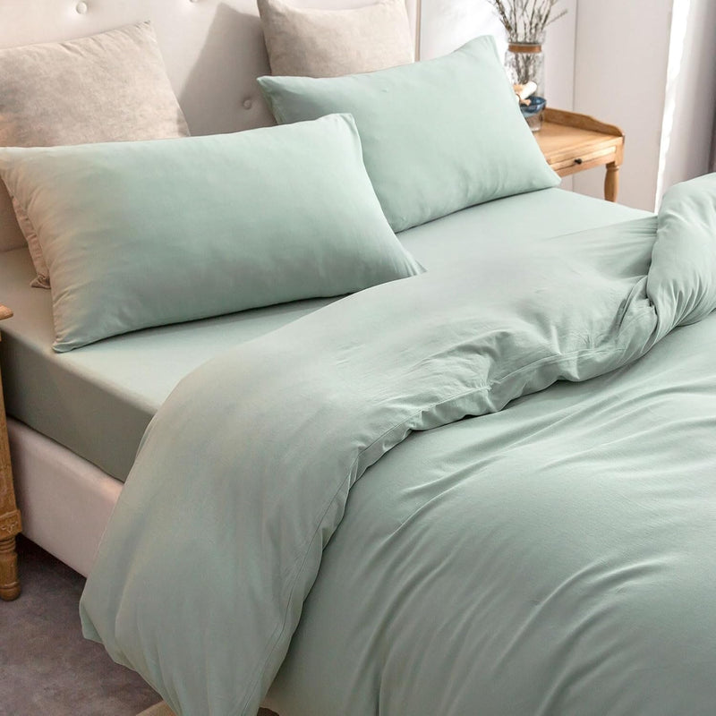 Jersey Knit Duvet Cover Set 100% T-Shirt Cotton