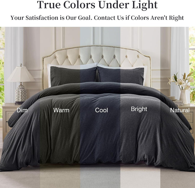 Jersey Knit Duvet Cover Set 100% T-Shirt Cotton