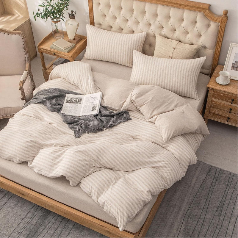 Jersey Knit Duvet Cover Set 100% T-Shirt Cotton
