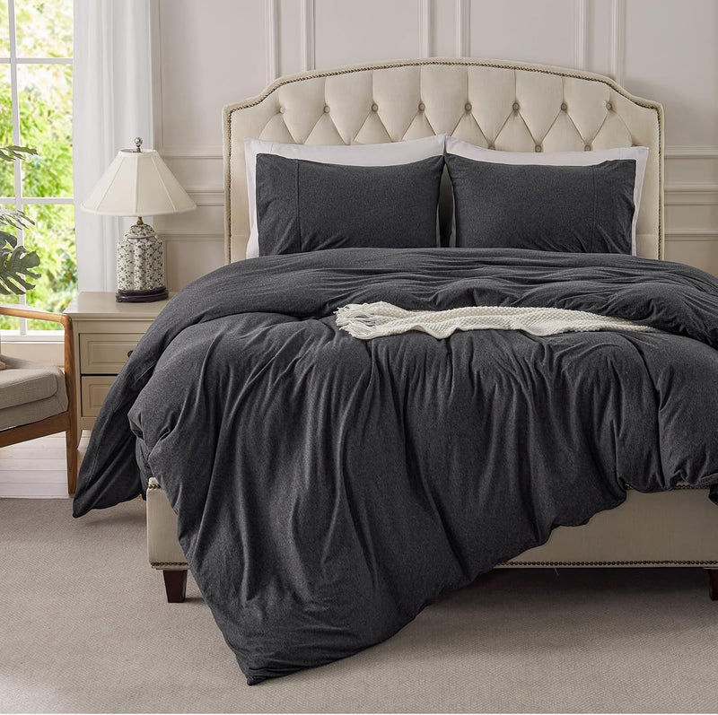 Jersey Knit Duvet Cover Set 100% T-Shirt Cotton
