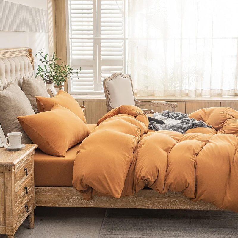 Jersey Knit Duvet Cover Set 100% T-Shirt Cotton
