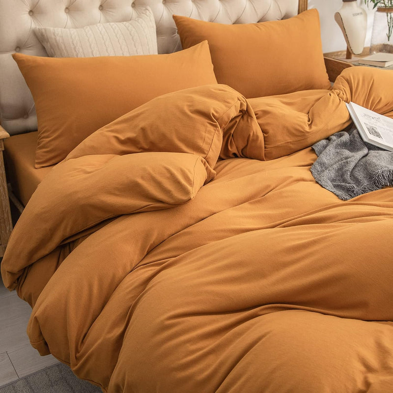 Jersey Knit Duvet Cover Set 100% T-Shirt Cotton