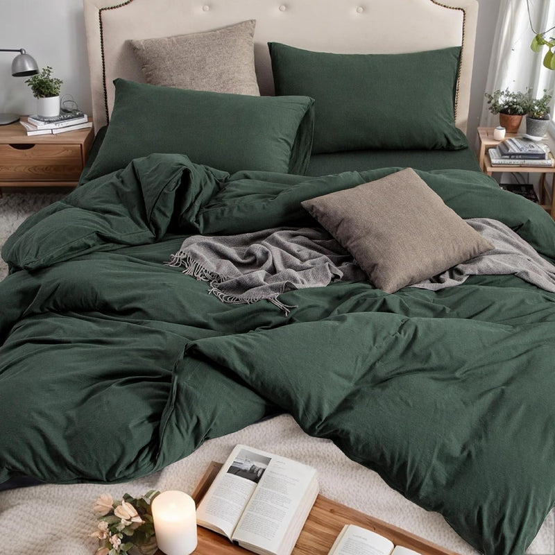 Jersey Knit Duvet Cover Set 100% T-Shirt Cotton