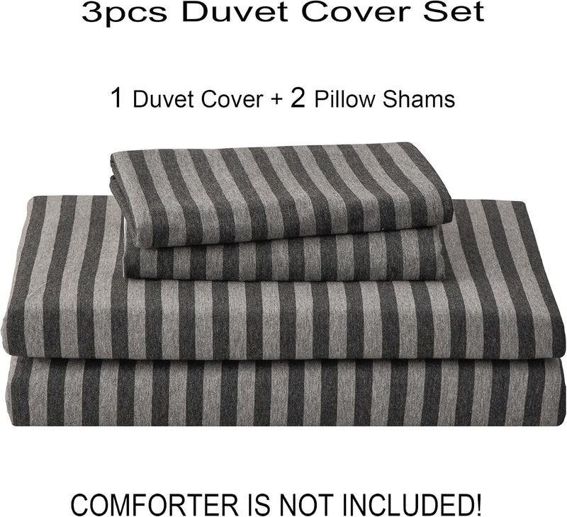 Jersey Knit Duvet Cover Set 100% T-Shirt Cotton