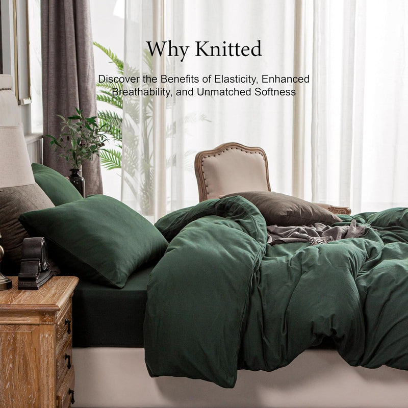 Jersey Knit Duvet Cover Set 100% T-Shirt Cotton