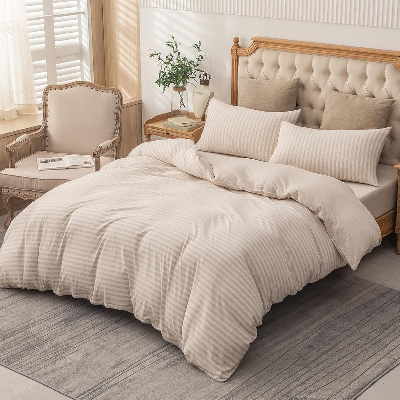 Jersey Knit Duvet Cover Set 100% T-Shirt Cotton