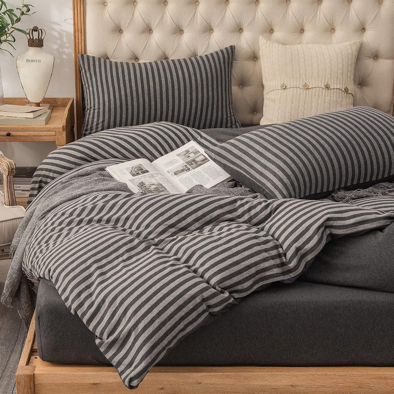 Jersey Knit Duvet Cover Set 100% T-Shirt Cotton