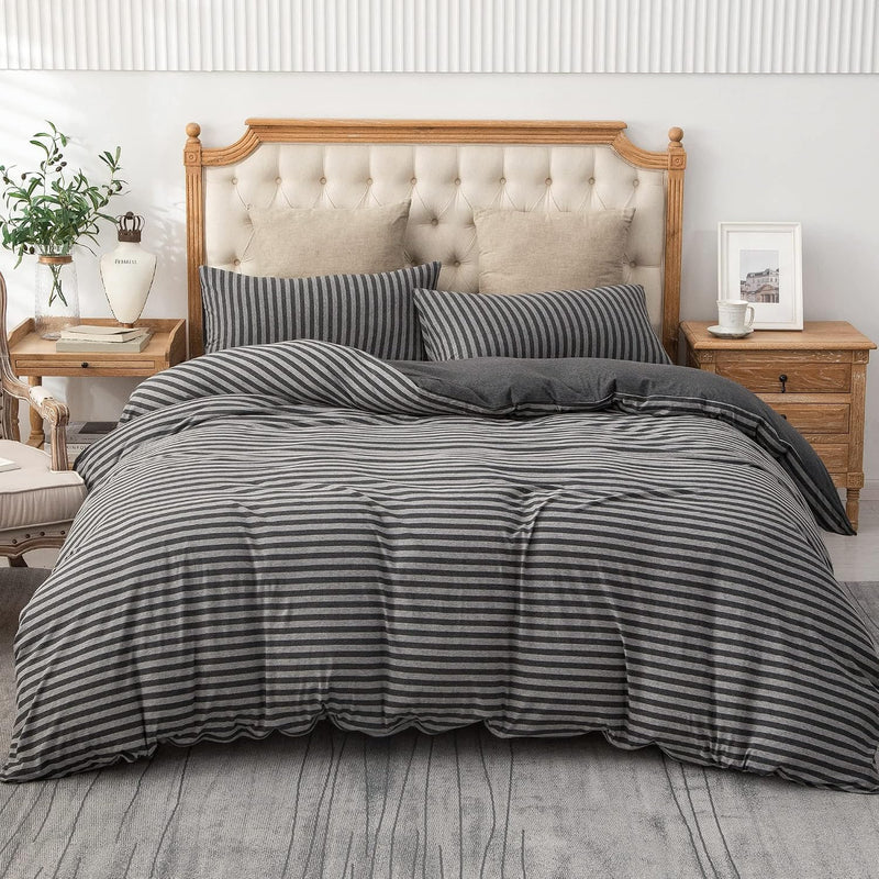 Jersey Knit Duvet Cover Set 100% T-Shirt Cotton