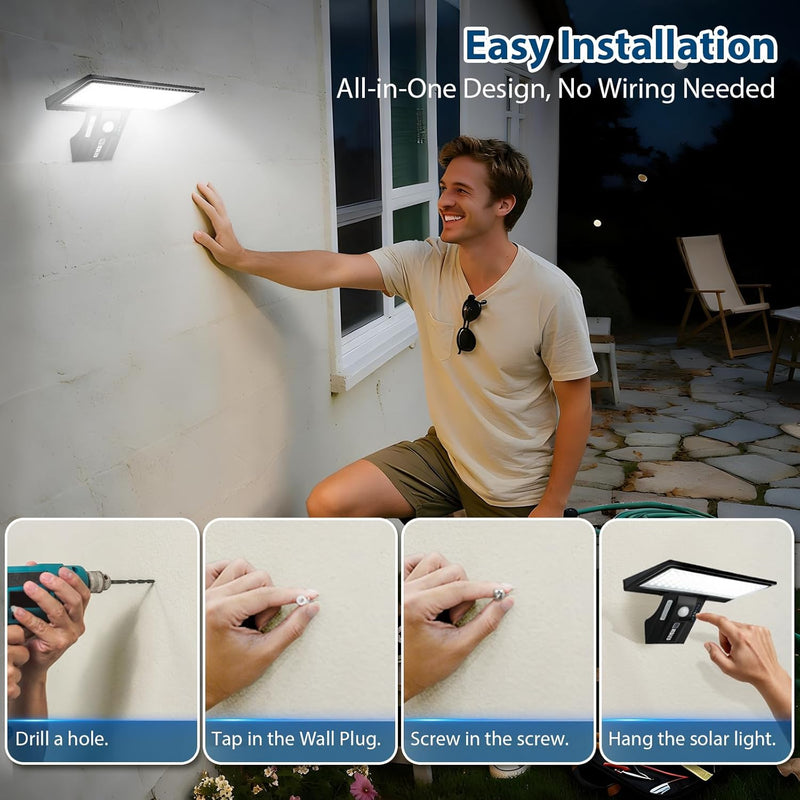 Solar Powered Lights Outdoor Outside for Garden Fence