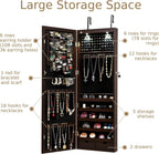 Jewellery Cabinet Wall Door Mounted Mirrored Armoire