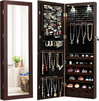 Jewellery Cabinet Wall Door Mounted Mirrored Armoire