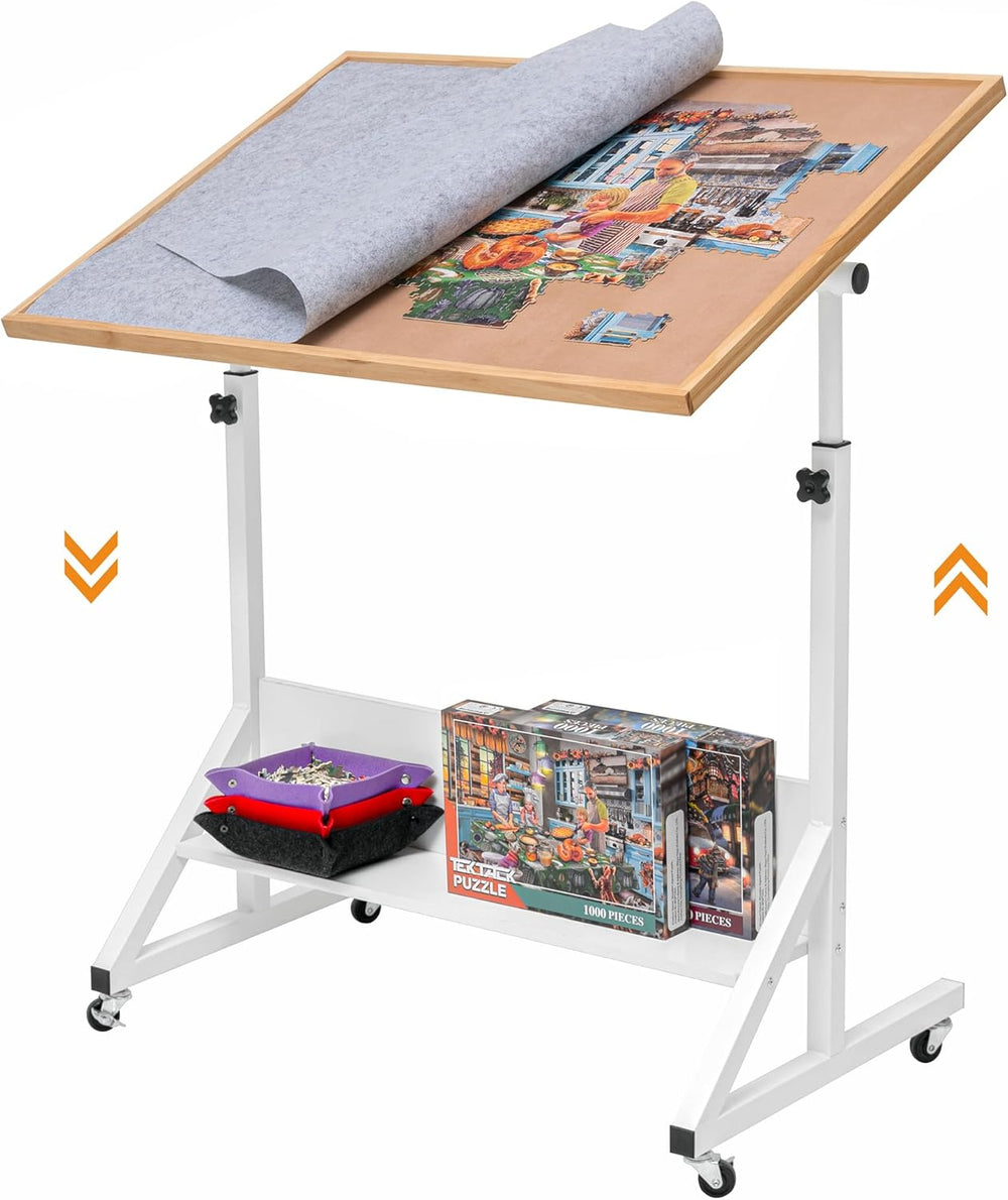 Jigsaw Puzzle Table Board with Cover Easel Tilting