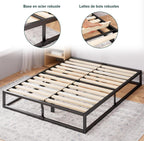 Joseph Metal Platform Bed Frame 25CM Base Wooden