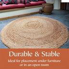 Jute Area Rug 100% Natural Fibre Hand Woven