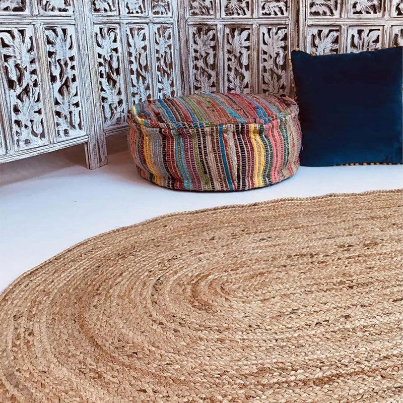 Jute Area Rug 100% Natural Fibre Hand Woven
