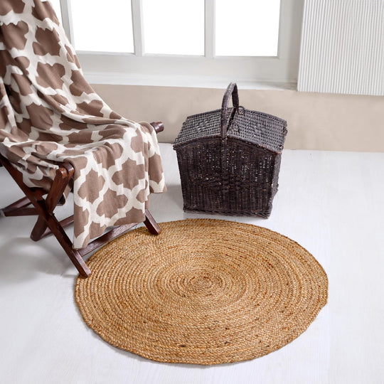 Jute Area Rug 100% Natural Fibre Hand Woven