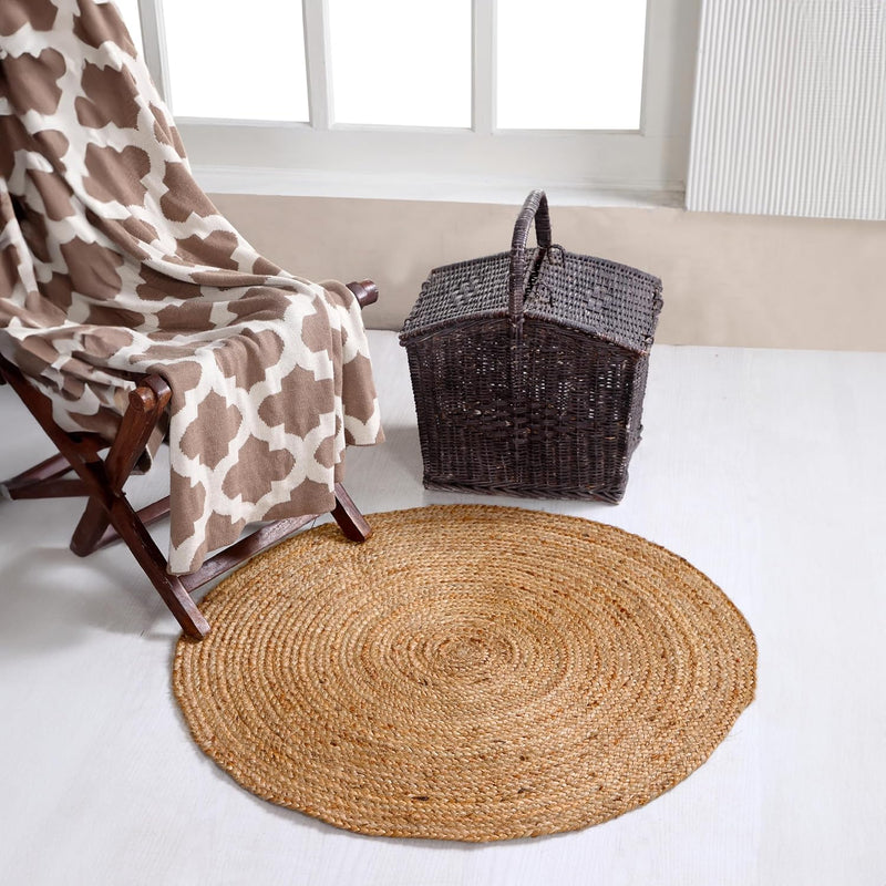 Jute Area Rug 100% Natural Fibre Hand Woven