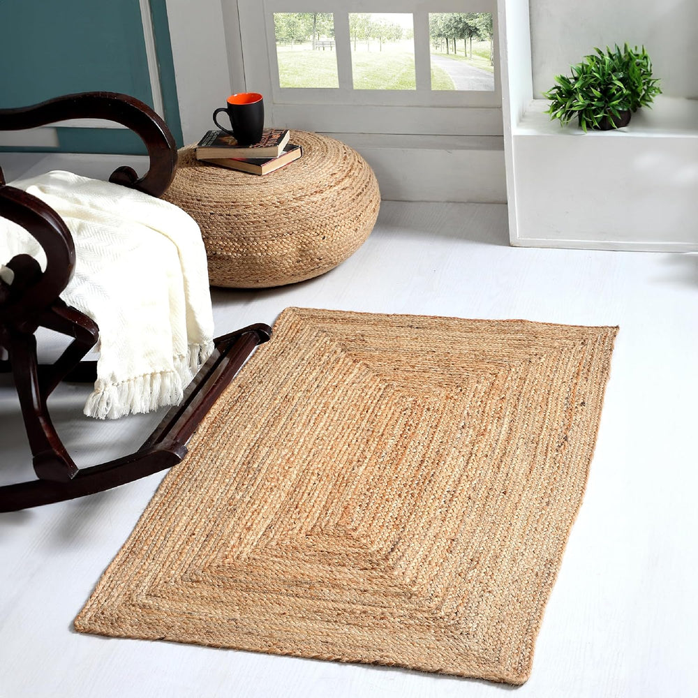 Jute Area Rug 100% Natural Fibre Hand Woven