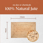 Jute Area Rug 100% Natural Fibre Hand Woven