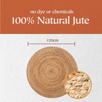 Jute Area Rug 100% Natural Fibre Hand Woven