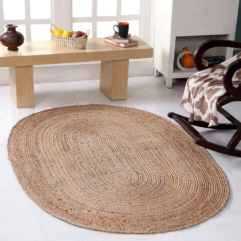 Jute Area Rug 100% Natural Fibre Hand Woven