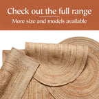 Jute Area Rug 100% Natural Fibre Hand Woven