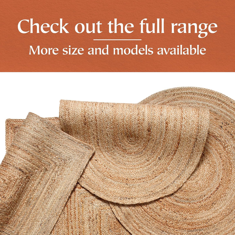 Jute Area Rug 100% Natural Fibre Hand Woven