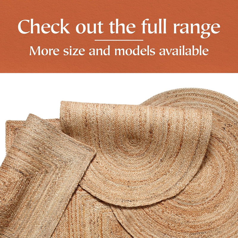 Jute Area Rug 100% Natural Fibre Hand Woven