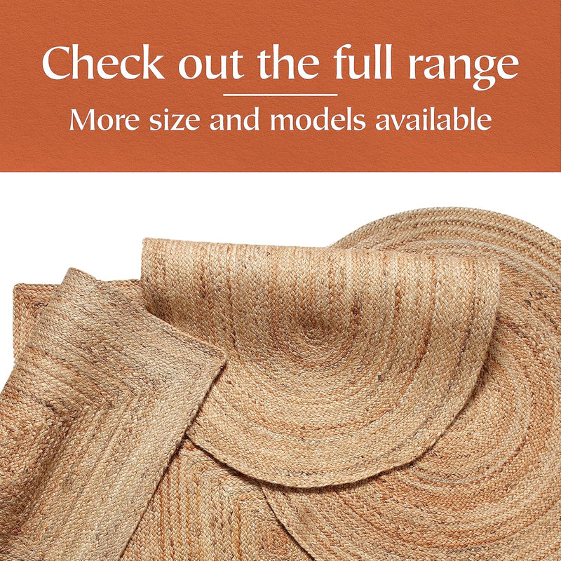 Jute Area Rug 100% Natural Fibre Hand Woven