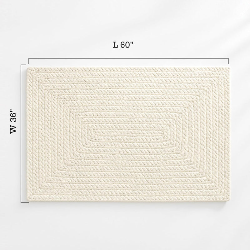 Natural Jute Area Rug Reversible Braided Farmhouse Rectangular